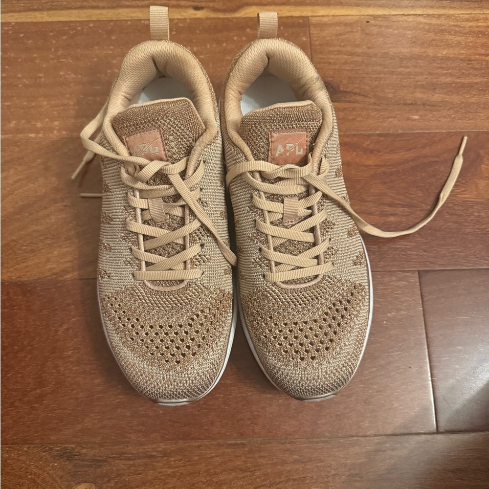 APL TechLoom Knit Sneakers in Beige Gold